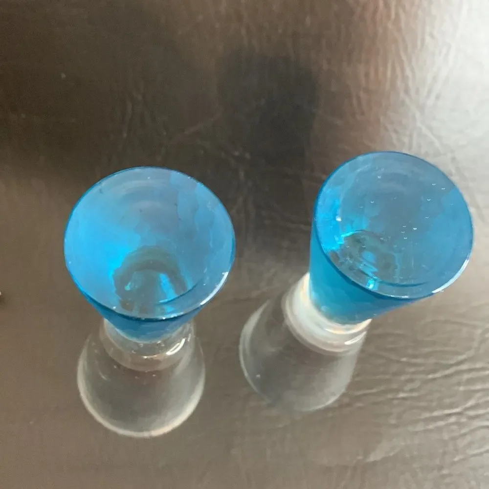 Royal Caribbean Cruise Vintage One 2 Oz Shot Liquor Abstract Blue & Clear Glass